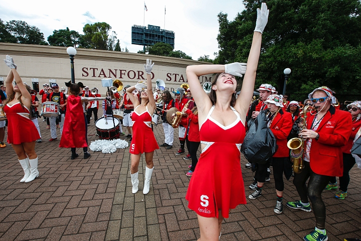 2013StanfordASU-004.JPG - Sept.21, 2013; Stanford, CA, USA; Stanford Cardinal cheerleaders and band perform before game against the Arizona State Sun Devils at  Stanford Stadium. Stanford defeated Arizona State 42-28.