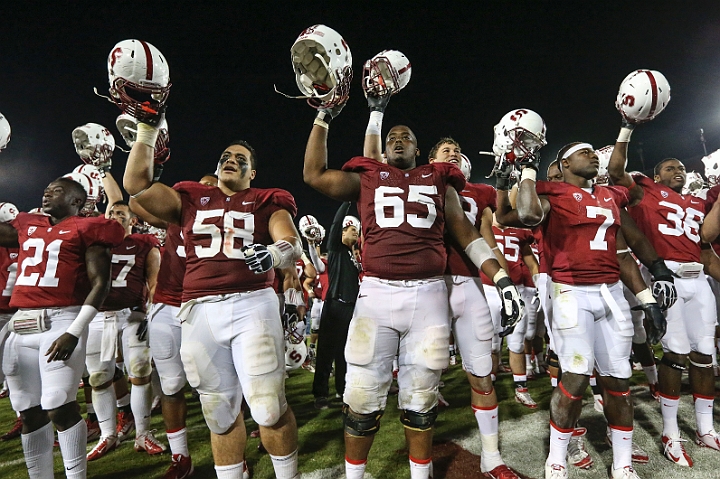 2013StanfordASU-047.JPG - Sept.21, 2013; Stanford, CA, USA; Stanford Cardinal players following game against the Arizona State Sun Devils at  Stanford Stadium. Stanford defeated Arizona State 42-28.
