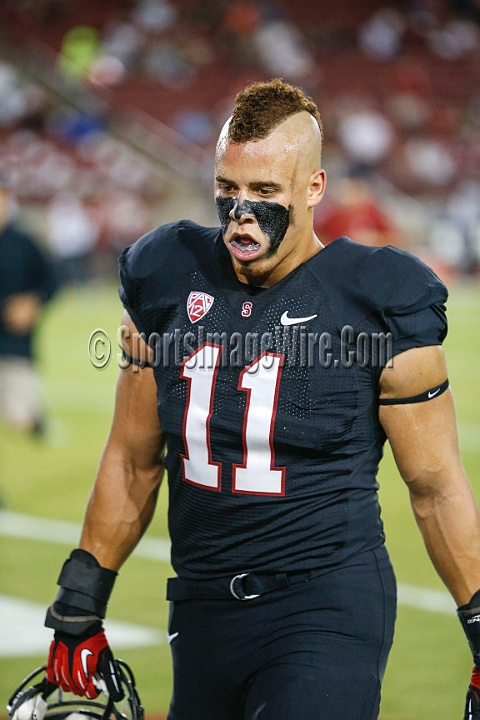 2013Stanford-Wash-045.JPG - Oct. 5, 2013; Stanford, CA, USA; Stanford Cardinal inside linebacker Shayne Skov prior to game against the Washington Huskies at  Stanford Stadium. Stanford defeated Washington 31-28.
