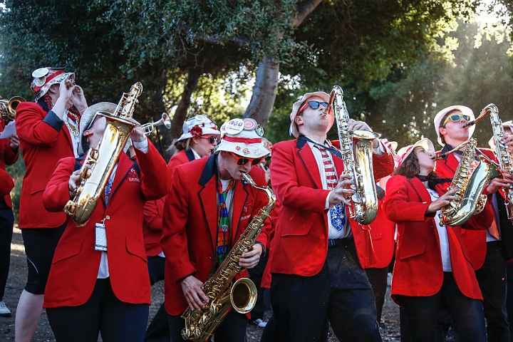 130907-Stanford-SanJose-001.JPG - Sept.7, 2013; Stanford, CA, USA; Stanford Cardinal marching band at rally before game against the San Jose State Spartans at  Stanford Stadium. 