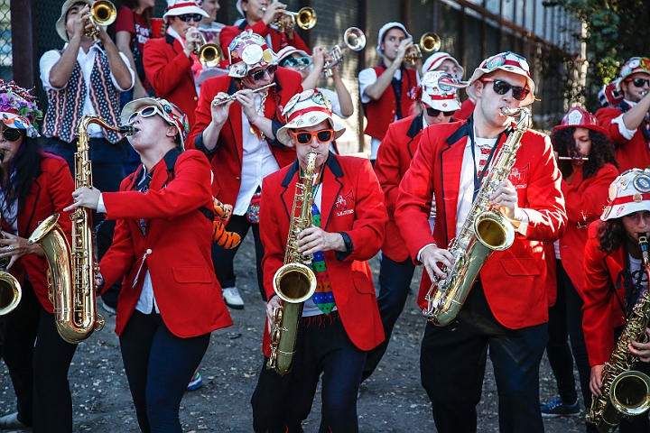 130907-Stanford-SanJose-004.JPG - Sept.7, 2013; Stanford, CA, USA; Stanford Cardinal marching band at rally before game against the San Jose State Spartans at  Stanford Stadium. 