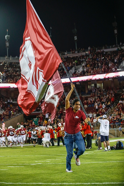 130907-Stanford-SanJose-029.JPG - Sept.7, 2013; Stanford, CA, USA; Stanford Cardinal takes the field prior to game against the San Jose State Spartans at  Stanford Stadium. Stanford defeated San Jose State 34-13.