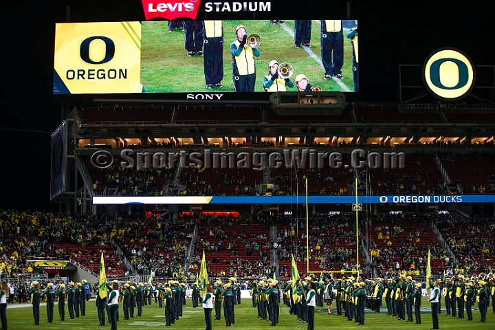 2014P12FB-008.JPG - Dec 5, 2014; Santa Clara, CA, USA; Arizona Wildcats against the Oregon Ducks before the Pac-12 Championship game at Levi's Stadium. Dec 5, 2014; Santa Clara, CA, USA; Oregon Ducks against the Arizona Wildcats before the Pac-12 Championship game at Levi's Stadium. 