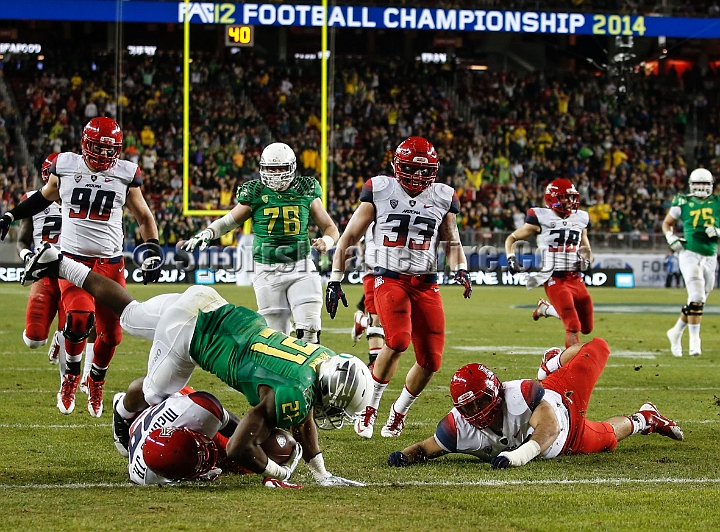 2014P12FB-015.JPG - Dec 5, 2014; Santa Clara, CA, USA; Arizona Wildcats against the Oregon Ducks before the Pac-12 Championship game at Levi's Stadium. Dec 5, 2014; Santa Clara, CA, USA; Oregon Ducks against the Arizona Wildcats before the Pac-12 Championship game at Levi's Stadium. 