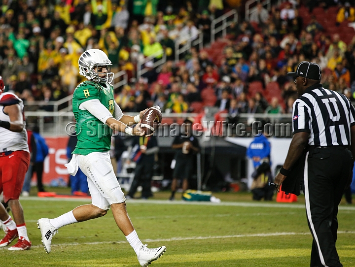 2014P12FB-034.JPG - Dec 5, 2014; Santa Clara, CA, USA; Arizona Wildcats against the Oregon Ducks before the Pac-12 Championship game at Levi's Stadium. Dec 5, 2014; Santa Clara, CA, USA; Oregon Ducks against the Arizona Wildcats before the Pac-12 Championship game at Levi's Stadium. 