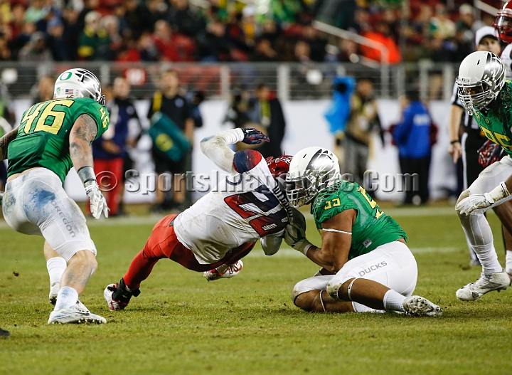 2014P12FB-039.JPG - Dec 5, 2014; Santa Clara, CA, USA; Arizona Wildcats against the Oregon Ducks before the Pac-12 Championship game at Levi's Stadium. Dec 5, 2014; Santa Clara, CA, USA; Oregon Ducks against the Arizona Wildcats before the Pac-12 Championship game at Levi's Stadium. 