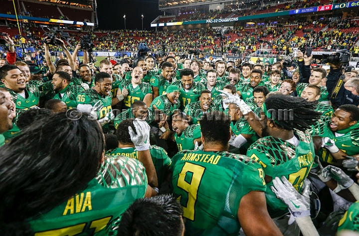 2014P12FB-047.JPG - Dec 5, 2014; Santa Clara, CA, USA; Arizona Wildcats against the Oregon Ducks before the Pac-12 Championship game at Levi's Stadium. Dec 5, 2014; Santa Clara, CA, USA; Oregon Ducks against the Arizona Wildcats before the Pac-12 Championship game at Levi's Stadium. 