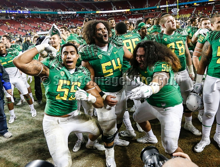 2014P12FB-048.JPG - Dec 5, 2014; Santa Clara, CA, USA; Arizona Wildcats against the Oregon Ducks before the Pac-12 Championship game at Levi's Stadium. Dec 5, 2014; Santa Clara, CA, USA; Oregon Ducks against the Arizona Wildcats before the Pac-12 Championship game at Levi's Stadium. 