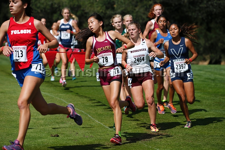2014StanfordD1Girls-218.JPG - D1 girls race at the Stanford Invitational, September 27, Stanford Golf Course, Stanford, California.