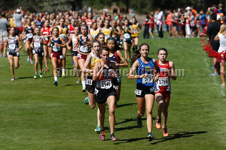 2014StanfordD2Girls-016.JPG - D2 girls race at the Stanford Invitational, September 27, Stanford Golf Course, Stanford, California.