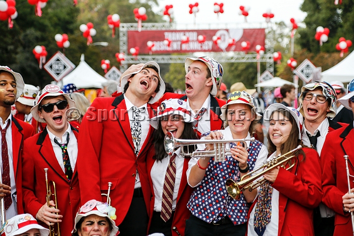 2015StanWash-001.JPG - Oct 24, 2015; Stanford, CA, USA; Stanford band during homecoming week prior to game against the Washington Huskies at Stanford Stadium. 