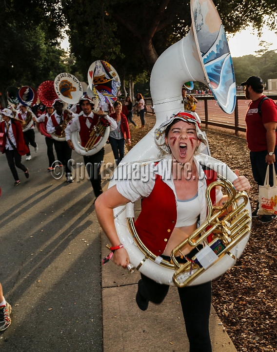 2015StanWash-006.JPG - Oct 24, 2015; Stanford, CA, USA; Stanford band during homecoming week prior to game against the Washington Huskies at Stanford Stadium. 