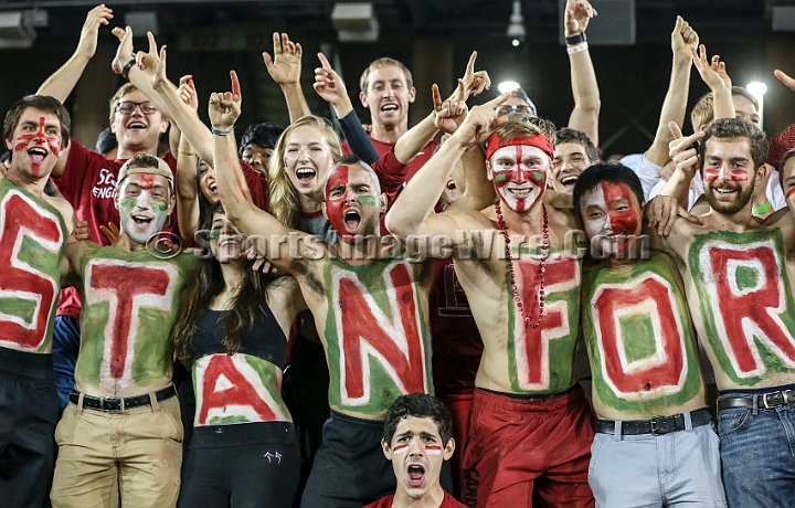 2015StanWash-050.JPG - Oct 24, 2015; Stanford, CA, USA; Stanford Cardinal fans celebrate following a touchdown against the Washington Huskies at Stanford Stadium. Stanford beat Washington 31-14.