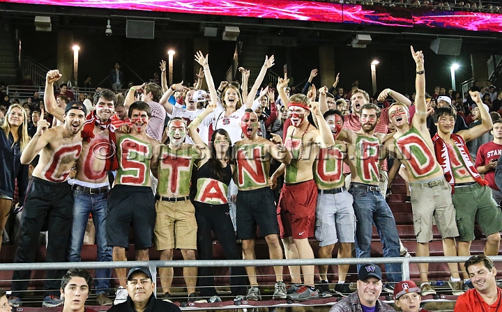 2015StanWash-059.JPG - Oct 24, 2015; Stanford, CA, USA; Stanford Cardinal fans celebrate following a touchdown against the Washington Huskies at Stanford Stadium. Stanford beat Washington 31-14.