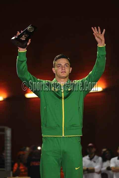 2016NCAAIndoorsSat-0105.JPG - Devon Allen won the 60m hurdles in 7.56 seconds during the NCAA Indoor Track & Field Championships Saturday, March 12, 2016, in Birmingham, Ala. (Spencer Allen/IOS via AP Images)