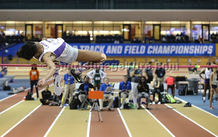2016NCAAIndoorsSat-0119.JPG - Akela Jones of Kansas State won the women's high jump 6-1 1/2 (1.87m) during the NCAA Indoor Track & Field Championships Saturday, March 12, 2016, in Birmingham, Ala. (Spencer Allen/IOS via AP Images)