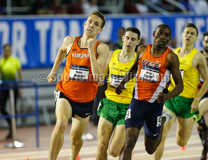2016NCAAIndoorsSat-0125.JPG - Henry Wynne of Virginia (left) won the mens mile in 4:06.63 during the NCAA Indoor Track & Field Championships Saturday, March 12, 2016, in Birmingham, Ala. (Spencer Allen/IOS via AP Images)
