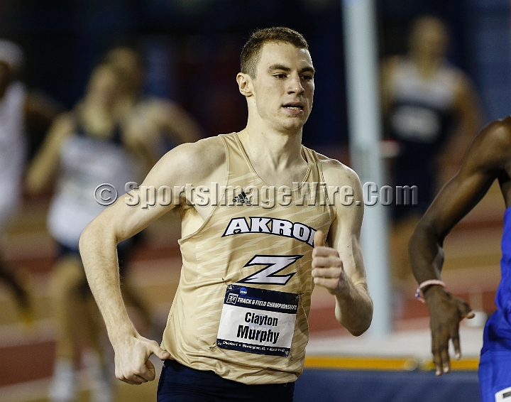 2016NCAAIndoorsSat-0133.JPG - Clayton Murphy of Akron won the mens 800m in 1:46.68 during the NCAA Indoor Track & Field Championships Saturday, March 12, 2016, in Birmingham, Ala. (Spencer Allen/IOS via AP Images)
