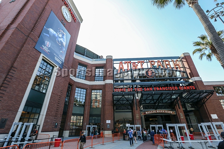 2018RugbySevensSat-01.JPG - General view of the stadium at the 2018 Rugby World Cup Sevens, Saturday, July 21, 2018, at AT&T Park, San Francisco. (Spencer Allen/IOS via AP)