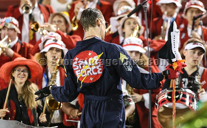 20180831SanDiegoatStanford-21.JPG - Stanford Cardinal band leader in Space Force uniform during an NCAA football game against the San Diego State Aztecs in Stanford, Calif. on Friday, August 31, 2017. Stanford defeated San Diego State 31-10. 